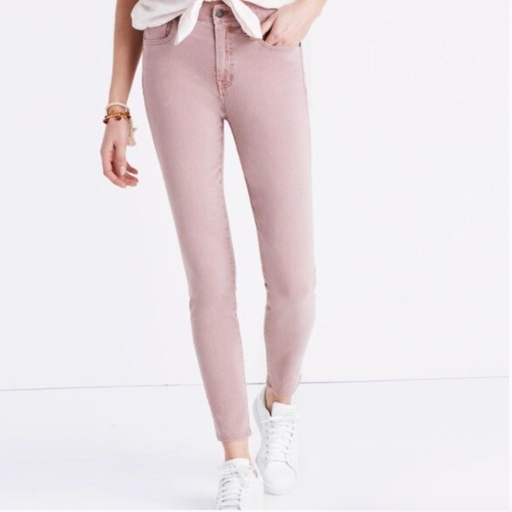 Madewell 9” High Rise Skinny Crop Blush Pink Jeans